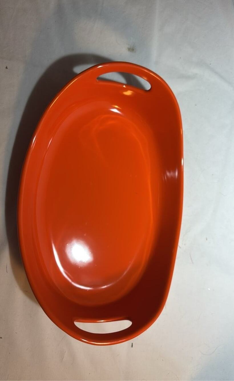 Rachael Ray 2.25 Quart Orange Stoneware Casserole Dish